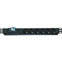 LANDE 19"1U PDU 6LI ALUMİNYUM SİGORTALI GRUP PRİZ MAX.400W 